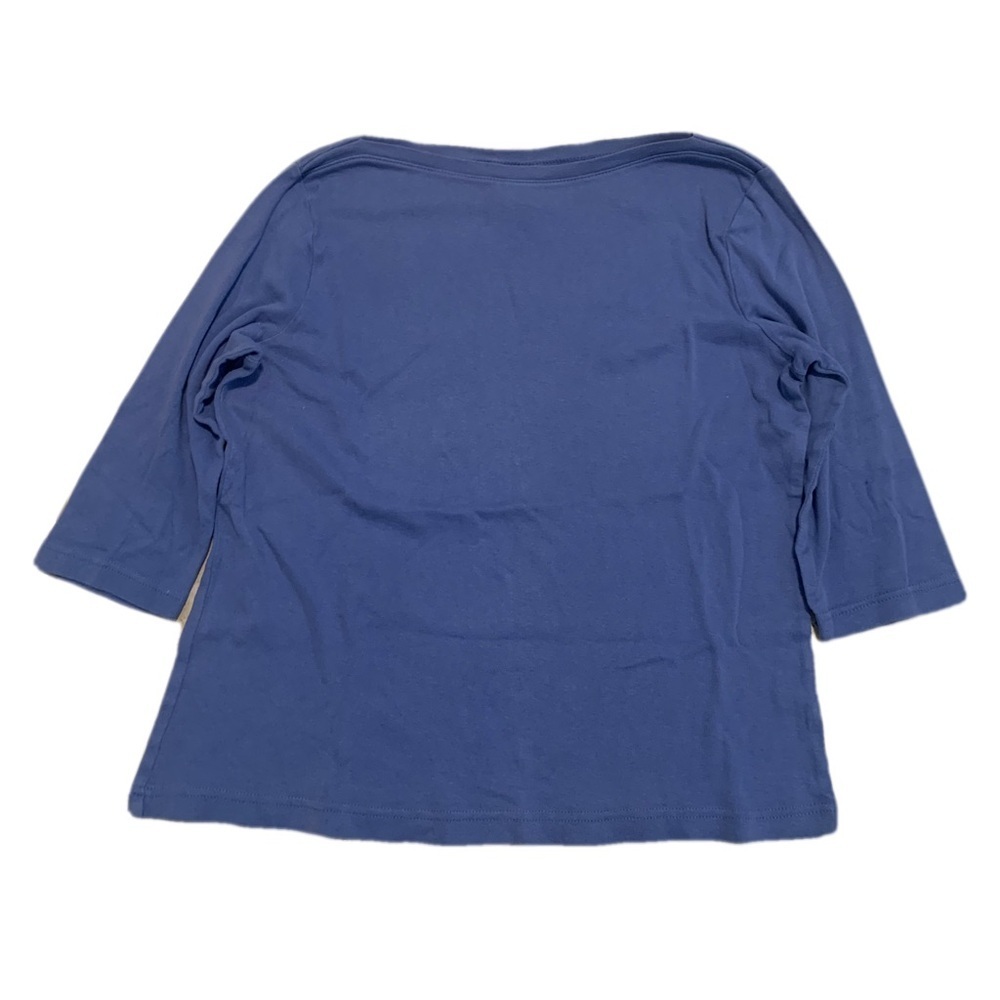 💜 NWD New Woman Design Blue 3/4 Sleeve Boatneck Top, Size M